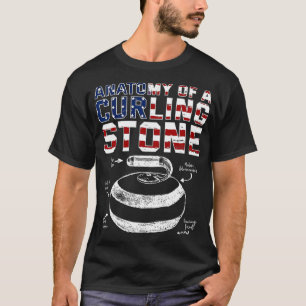 Anatomy of a Curling Stone American Flag T-Shirt
