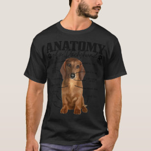 Anatomy Of A Dachshund Funny Cute Wiener Dog Mom D T-Shirt