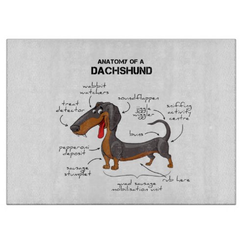Anatomy Of A Dachshund _ Funny Dog Cutting Board