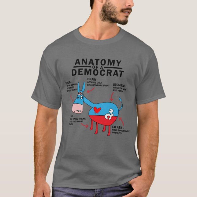 Anatomy Of A Democrat Stupid Socialist AntiLiberal T-Shirt (Front)