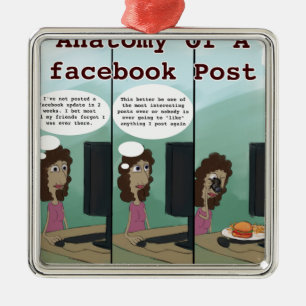 Anatomy Of A facebook Post Funny Metal Ornament