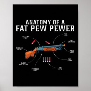 Anatomy Of A Fat Pew Pewer Funny Hunting Hunter  Poster
