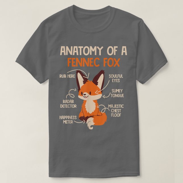 Anatomy Of A Fennec Fo Cute Fo Lover Fennec Foes 8 T-Shirt (Design Front)