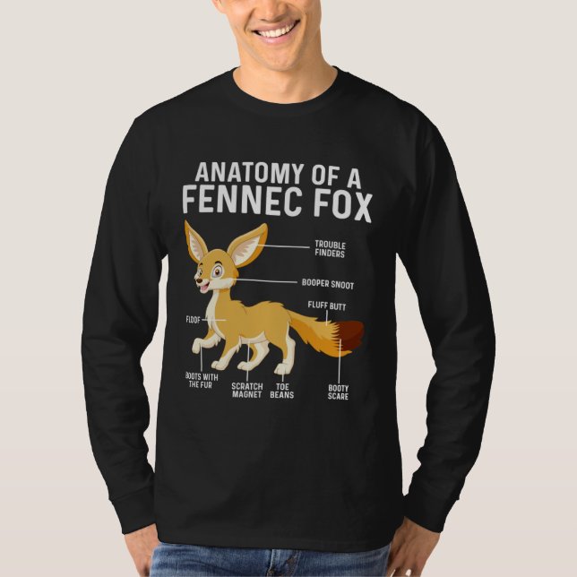 Anatomy Of A Fennec Fox  Fennec Foxes T-Shirt (Front)