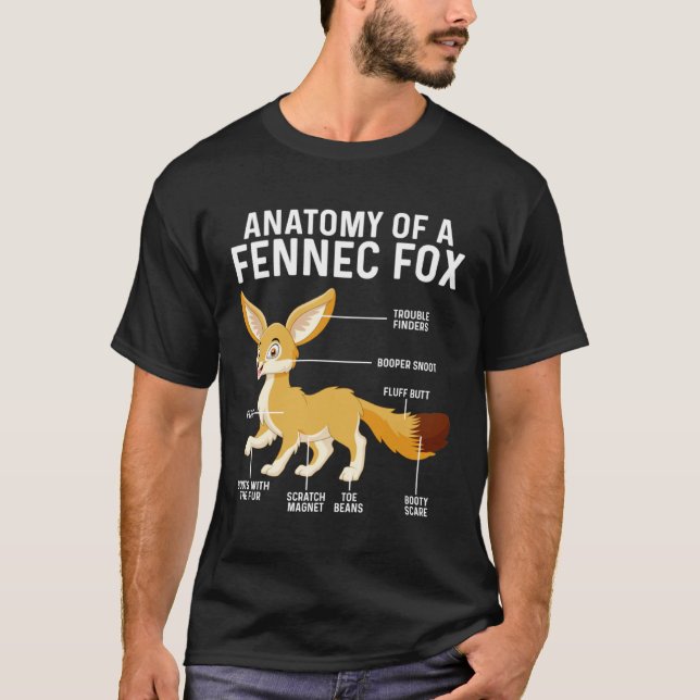 Anatomy Of A Fennec Fox  Fennec Foxes T-Shirt (Front)