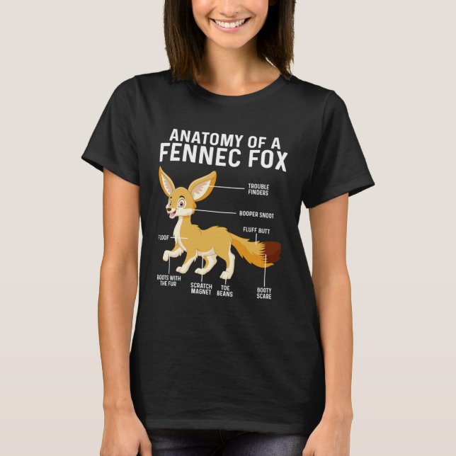 Anatomy Of A Fennec Fox  Fennec Foxes T-Shirt (Front)