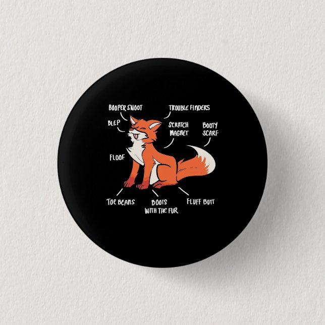 Anatomy Of A Fox Button (Front)
