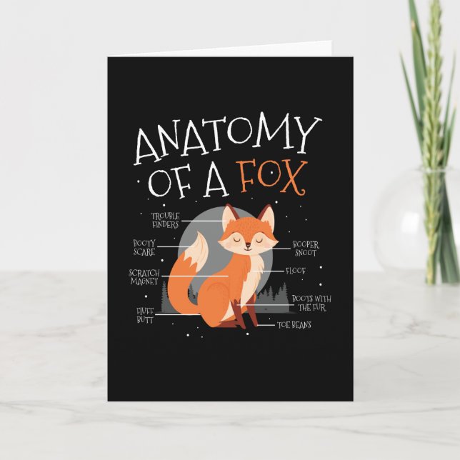Anatomy Of A Fox Cute Fox Forest Animal Card (Front)