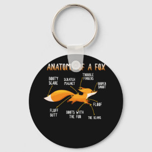 Anatomy Of A Fox Cute Sweet Carnivore Animal Gift Keychain