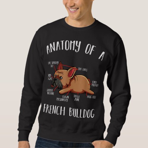 Anatomy Of A French Bulldog Frenchie Dog Lover Pet Sweatshirt