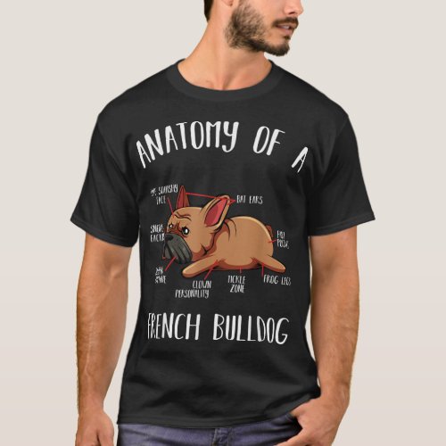 Anatomy Of A French Bulldog Frenchie Dog Lover Pet T_Shirt