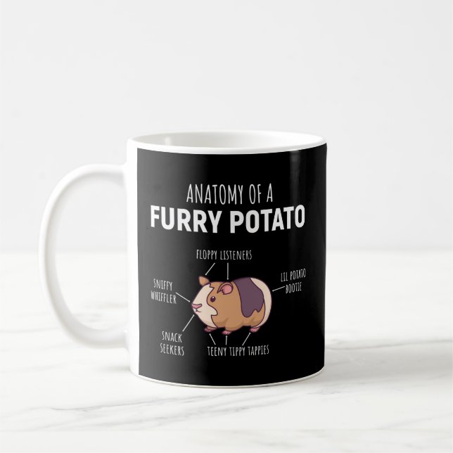 Anatomy Of A Furry Potato Guinea Pig Coffee Mug (Left)