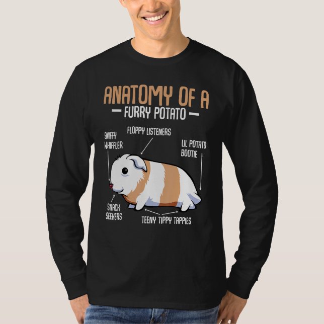 Anatomy Of A Furry Potato Guinea Pig Household Pet T-Shirt (Front)