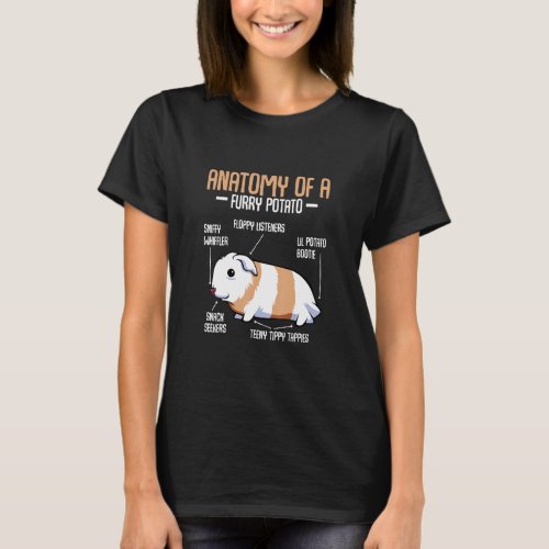 Anatomy Of A Furry Potato Guinea Pig Household Pet T_Shirt