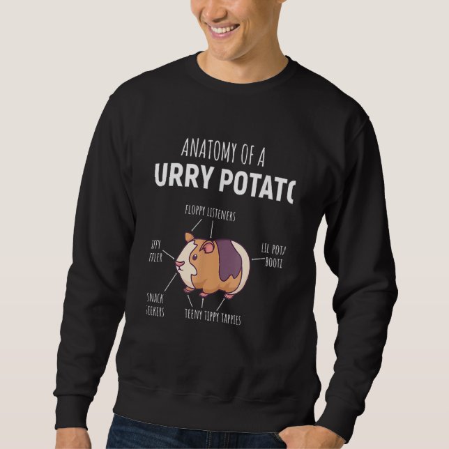 Anatomy Of A Furry Potato Guinea Pig Rodent Sweatshirt (Front)