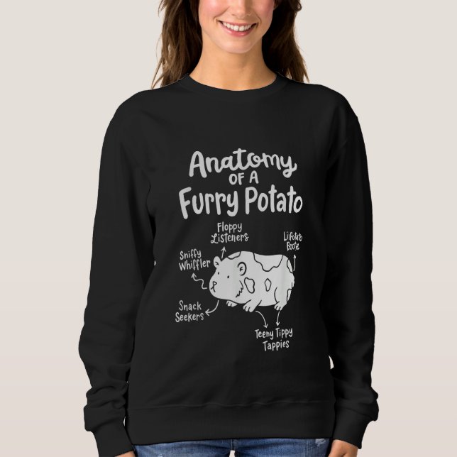 Anatomy of a Furry Potato Guinea Pig Sweatshirt (Front)