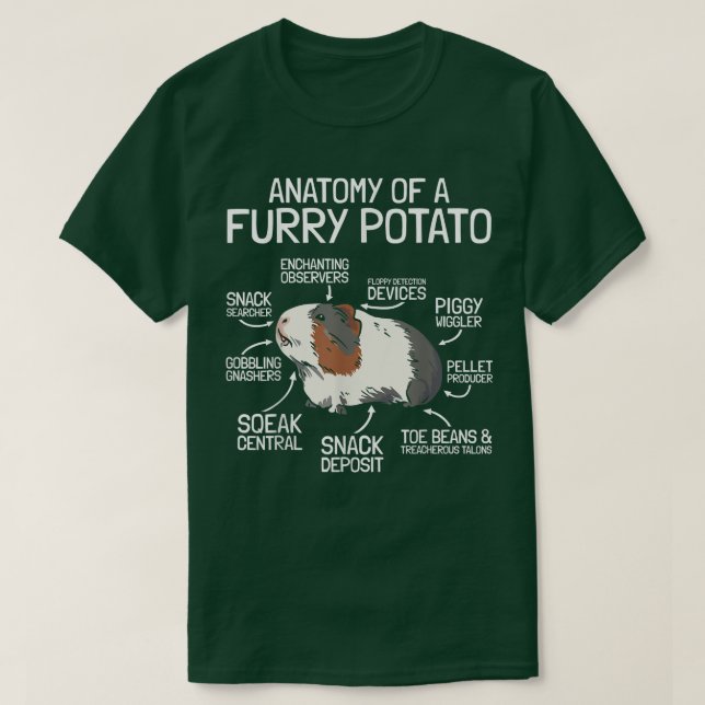 Anatomy Of A Furry Potato  Guinea Pig  T-Shirt (Design Front)