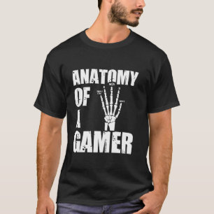 Anatomy Of A Gamer Funny Gaming Skeleton Hand Boys T-Shirt