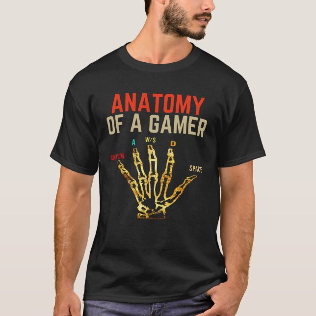 Anatomy of A Gamer Gaming  For Boys Gamer T-Shirt (Front)