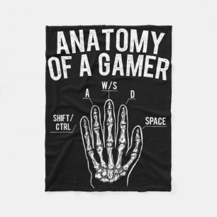 Anatomy Of A Gamer - Gaming Video Game Lover Conso Fleece Blanket