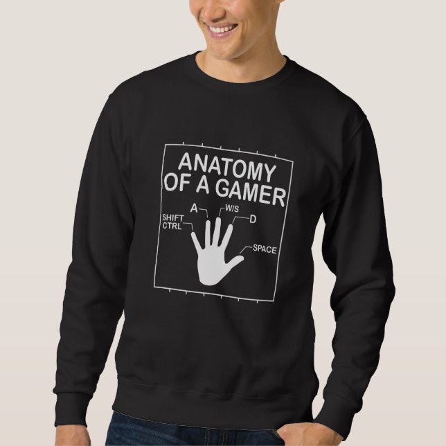 Anatomy Of a Gamer Hand Gaming Gamer Boy Men Funny Sweatshirt (Front)