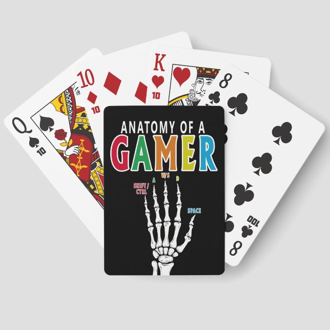 Anatomy Of A Gamer Skeleton Hand Funny Cards (Back)