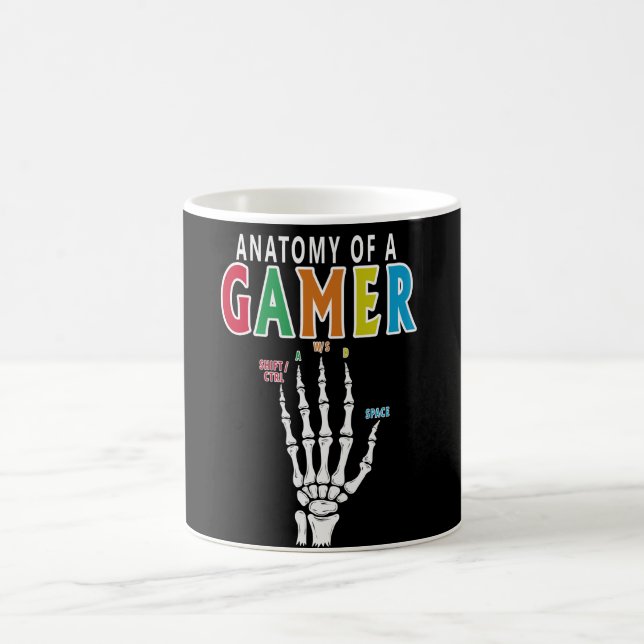 Anatomy Of A Gamer Skeleton Hand Funny Coffee Mug (Center)