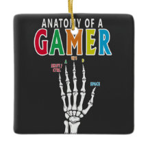 Anatomy Of A Gamer Skeleton Hand Funny Ornament