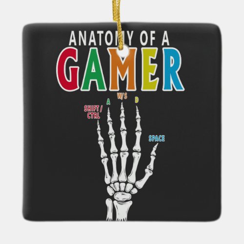 Anatomy Of A Gamer Skeleton Hand Funny  Ornament