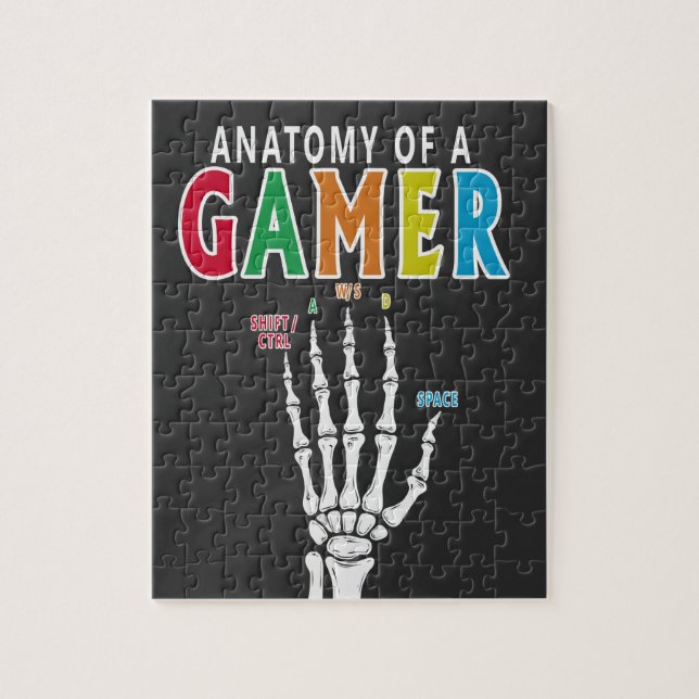 Anatomy Of A Gamer Skeleton Hand Funny puzzle (Vertical)