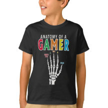 Anatomy Of A Gamer Skeleton Hand Funny T-shirt