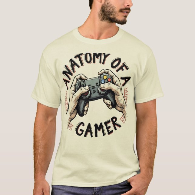 Anatomy of a Gamer T-Shirt - Retro Gamer Tee  (Front)