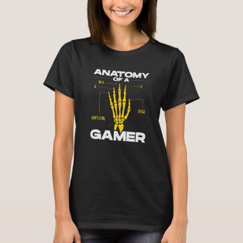 Anatomy Of A Gamer Video Game Player Gaming Pc Con T_Shirt