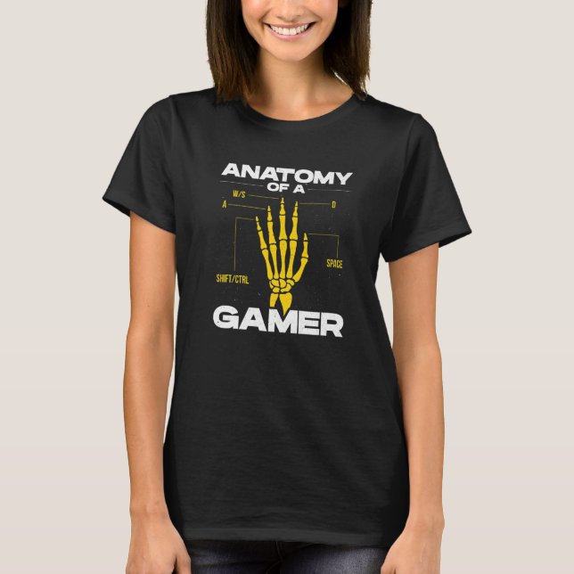 Anatomy Of A Gamer Video Game Player Gaming Pc Con T-Shirt (Front)