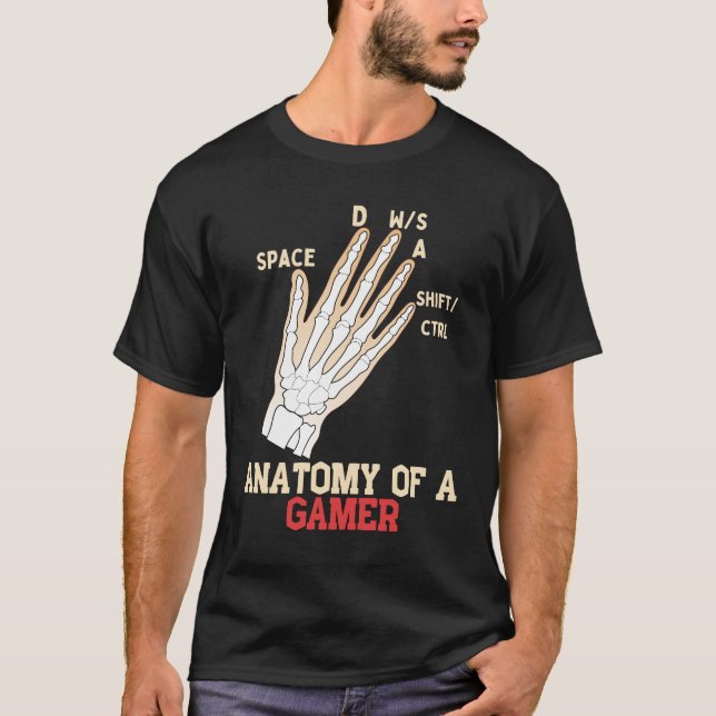 Anatomy Of A Gamer Video Games Lover T-Shirt (Front)