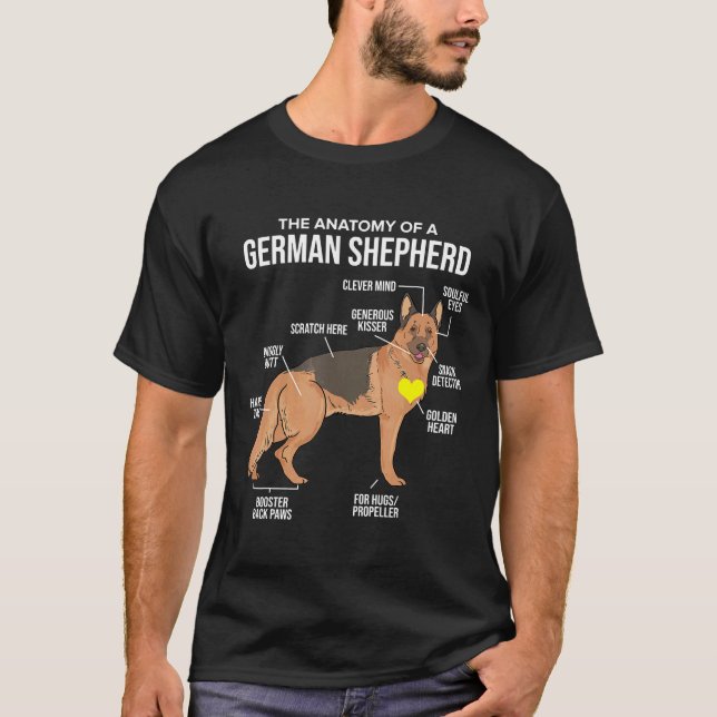 Anatomy Of A German Shepherd   Dog     T-Shirt (Front)
