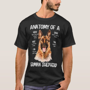 Anatomy Of A German Shepherd For Dog Head Noise T-Shirt
