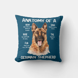 Anatomy Of A German Shepherd For Dog Lovers Throw Pillow