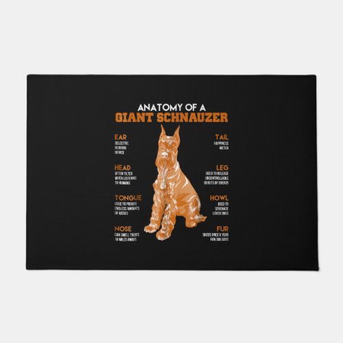 Anatomy Of A Giant Schnauzer Dogs Funny Gift Doormat