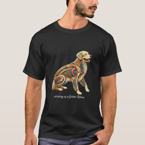 Anatomy of a Golden retriever dog owners Dad Mom P T_Shirt