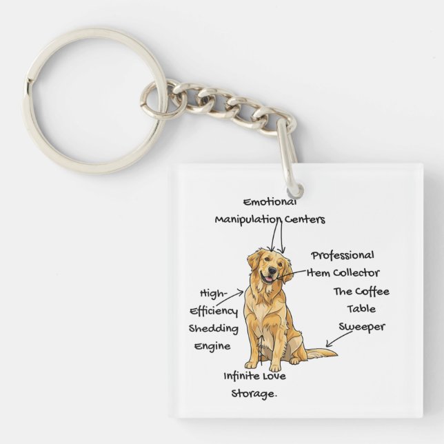 Anatomy of a Golden Retriever - Funny Dog Mom/Dad  Keychain (Front)