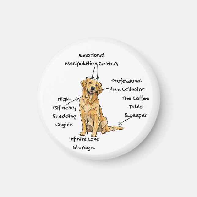 Anatomy of a Golden Retriever - Funny Dog Mom/Dad  Magnet (Front)