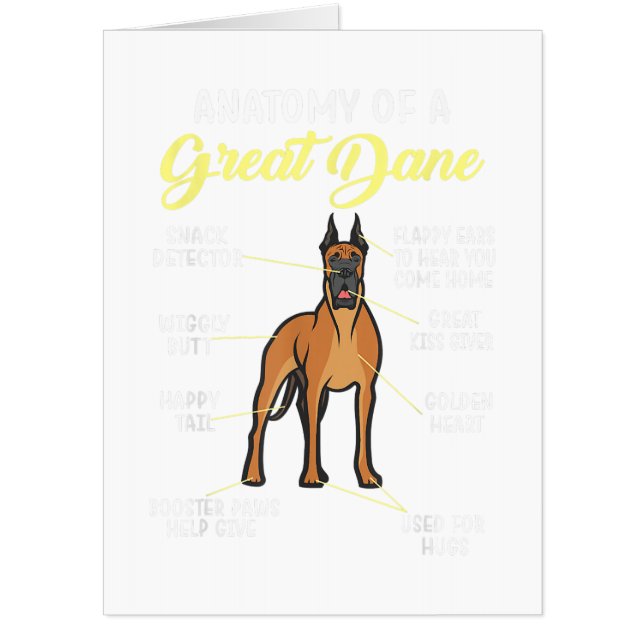 Anatomy Of A Great Dane  Dog Lover Card (Front)