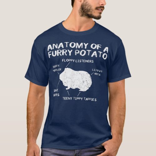 Anatomy Of A Guinea Pig Funny Furry Potato Pet Gif T_Shirt