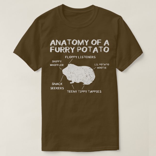 Anatomy Of A Guinea Pig Funny Furry Potato Pet Gif T-Shirt (Design Front)