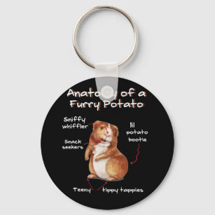 Anatomy Of A Guinea Pig Funny Furry Potato Pet Keychain
