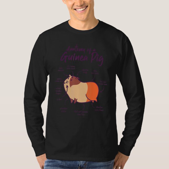 Anatomy Of A Guinea Pig Graphic Owner Pet Cavy Ani T-Shirt (Front)