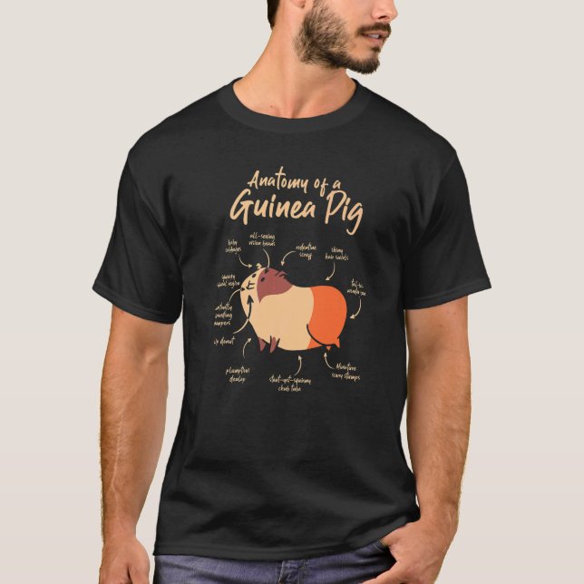 Anatomy Of A Guinea Pig Graphic Owner Pet Cavy Ani T-Shirt (Front)