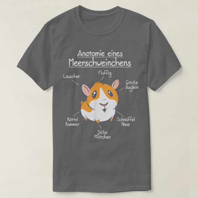 Anatomy of a guinea pig, sweet guinea pig motif  T-Shirt (Design Front)