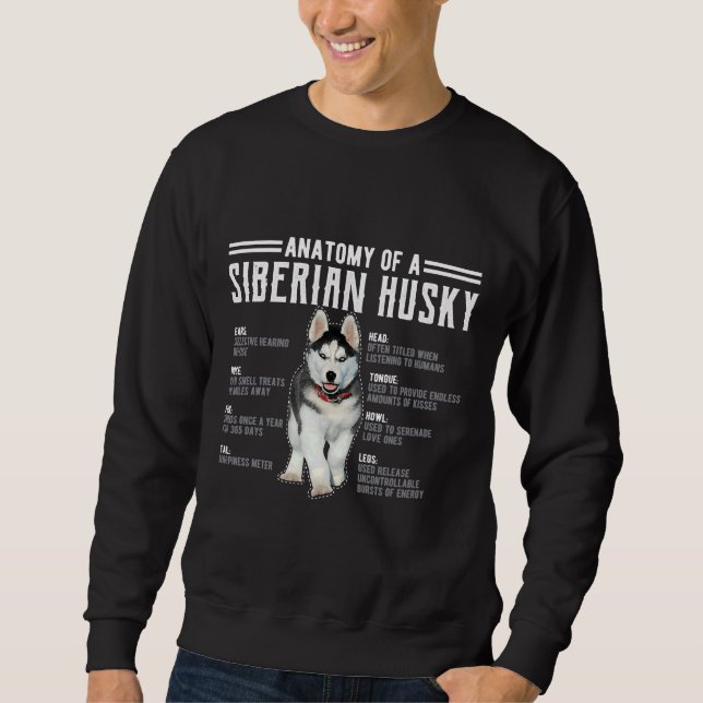 Anatomy Of A Husky Print Siberian Dog Fans Tee Pro (Front)
